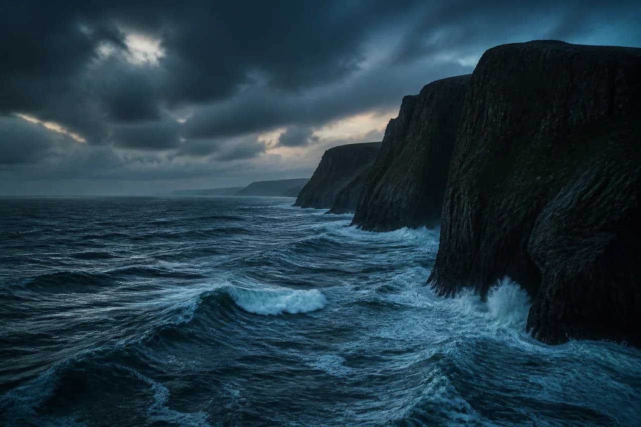 Deep blue currents moving through a cinematic underwater world